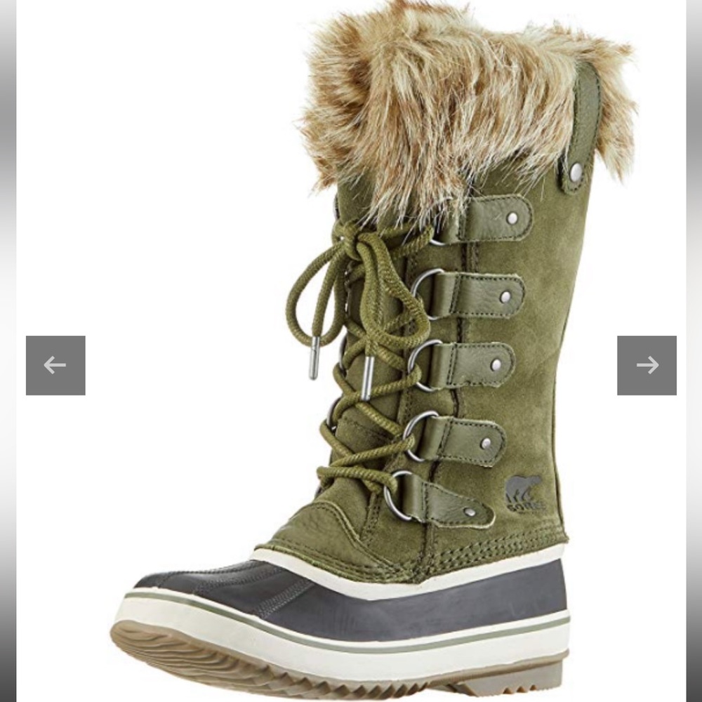 SOREL Joan of Arctic snow boots green suede